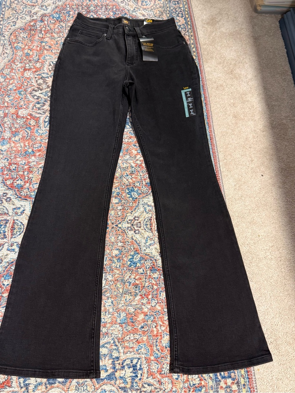 Lee Black Bootcut Flare Jeans 8 LONG